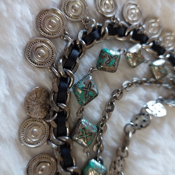 Boho layered multi tiered chain draped necklace - Picture 3 of 6